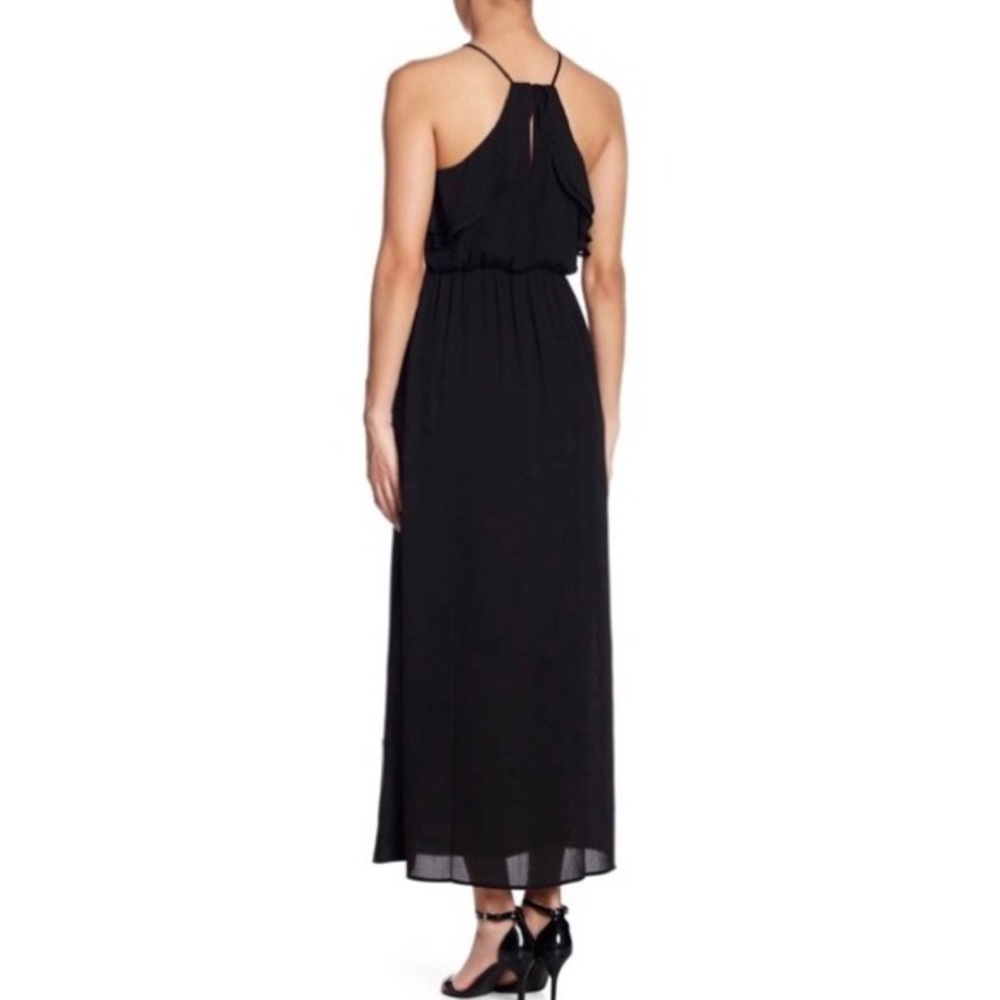 High Neck Ruffle Maxi Nipped Waist - Picture 2 of 3